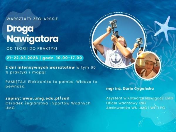 Plansza promująca warsztaty żeglarskie